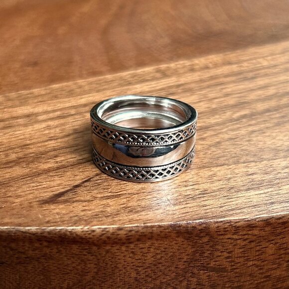 STERLING SILVER 925 Bali Design Ring Size 8 - Picture 5 of 7